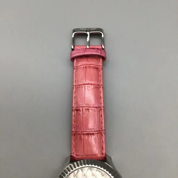 Invicta Angel Watch 40mm Silver Tone Crystals 25744 Pink Leather New Battery - Picture 6 of 15